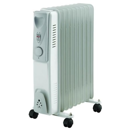 Elektrisk oljefylld radiator - 2000W - WARM TECH - 240V - Upp till 30m3 - Grå
