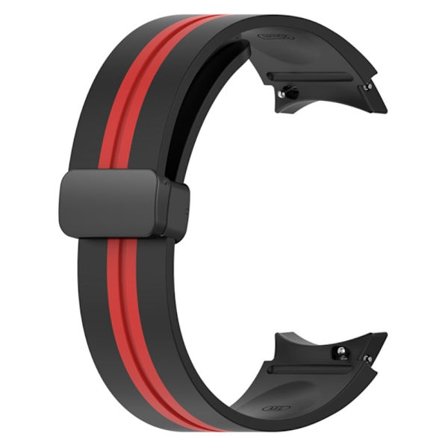 Samsung Galaxy Watch 5 / 4 / 3 dubbelfärgat silikonarmband med svart spänne - Svart / Röd