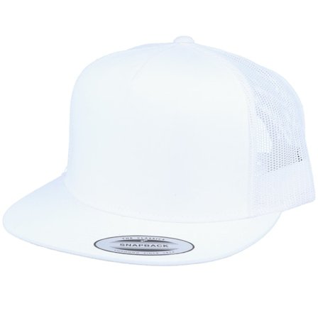 Yupoong - Classic White A-Frame Trucker Snapback Trucker White Cap - @ Hatstore