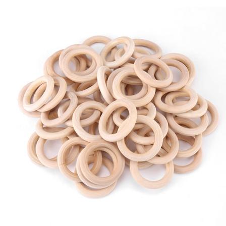 50 stk uferdige naturlige runde ringer DIY trehåndverksskiver