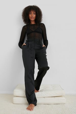 NA-KD Party Meshtopp - Festtoppar - Svart - X-Large