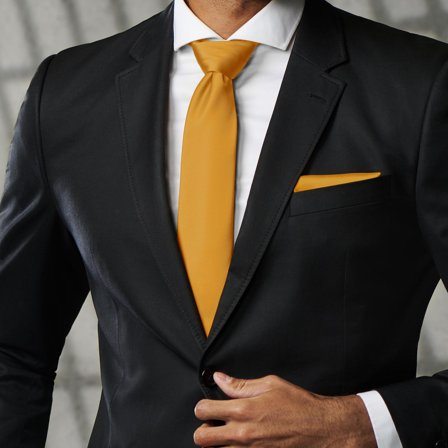 Semplice cravatta giallo autunno da 8 cm per uomini - Cravatte in tinta unita