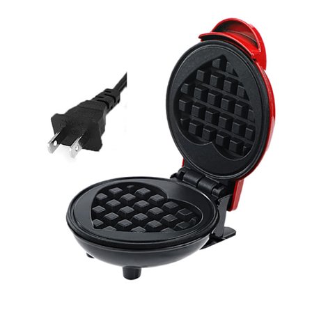 Mini Elektrisk Vaffeljern Hjem Multifunksjonell Frokostmaskin Barn Kake Bakepanne Hjerte US 110V