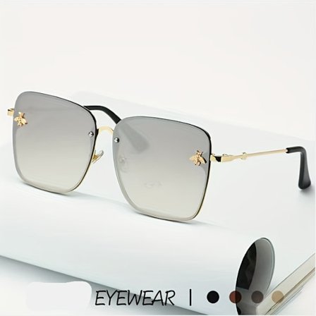 Little Bee Fashion Firkantede Metal Herre- og Dame Solbriller Universal Antikke Anti UV