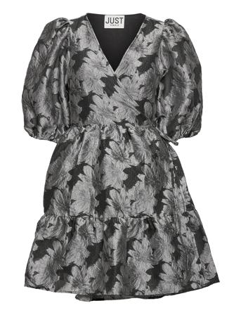 Pam Wrap Dress Black Just Female