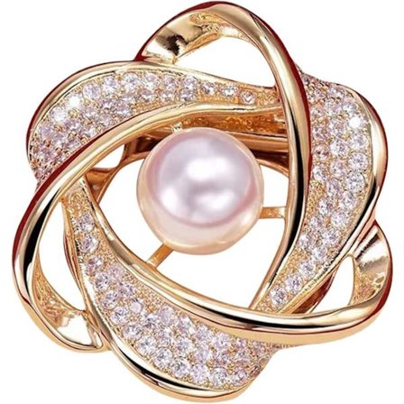 Spenne Rhinestone Skjerf Brosje Klips Skjerf Allsidig Ring Klips Brosje Sølv Brosje For Kvinner (gull, One Size)