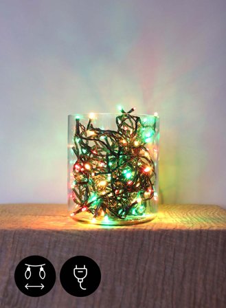 Lyslenke 9m standard 120 lys m/timer og funksjoner - multifarger | lyslenke