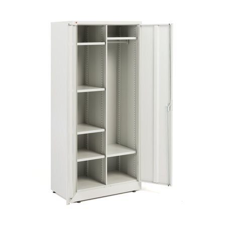 Kleider-/Büroschrank, 1800 x 800 x 500 mm, Stahl grau