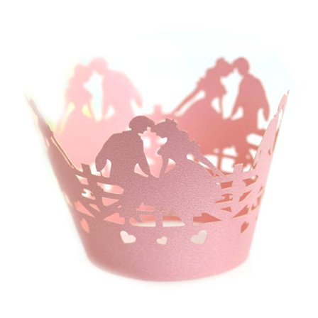 100 st Cupcake Formar Bakformar Non-stick Muffin Omslag Mögel Alla Hjärtans Dag