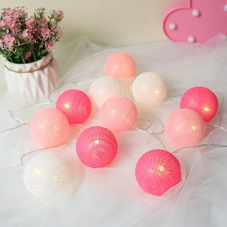 Bomuldskugler LED Lys 3M-20LED Julepynt