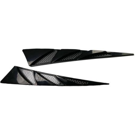 2 stk Universal Svart Simulering Panser Deksel Deksel for Bil Dekorativ Luftventil Bumper Side Deksel