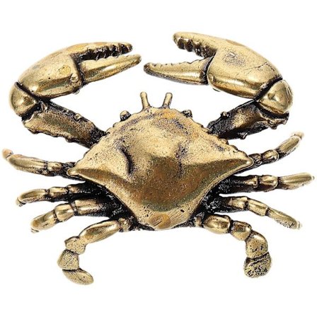 Retro stil krabbe ornamenter skrivebord messing krabbe ornamenter husholdning messing håndverk (5X3.2X1.2cm, gull)