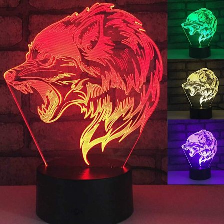 3D Susi Tiikeri Eläin Yövalo Lamppu Illuusio Yövalo 7 Väriä Vaihtuva Kosketuskytkin Pöytä Työpöydän Koriste Lamput Lahja Akryyli Tasainen ABS-Jalusta
