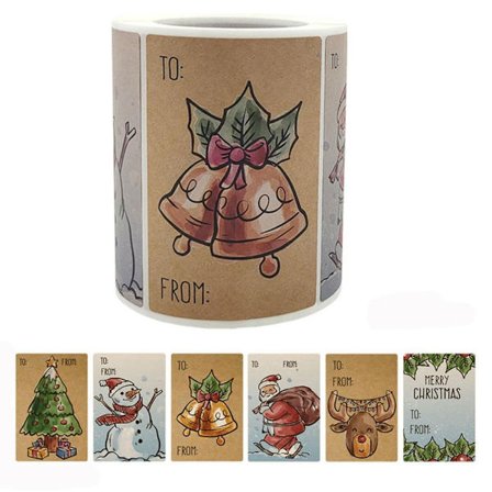 50/300 st god jul klistermärken Xmas förseglingsetikett - on stock