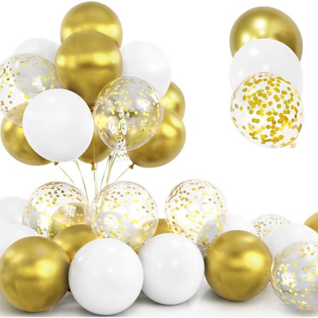 30 Styk Guld Balloner, 12 Tommer Krom Metallisk Konfetti Latex Balloner med Bånd, Helium Kompatibel til Fødselsdag Bryllup Baby Sh