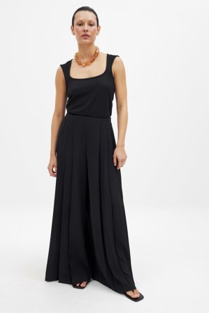 NA-KD Pleated Wide Pants - Højtaljede bukser - Sort - EU 38