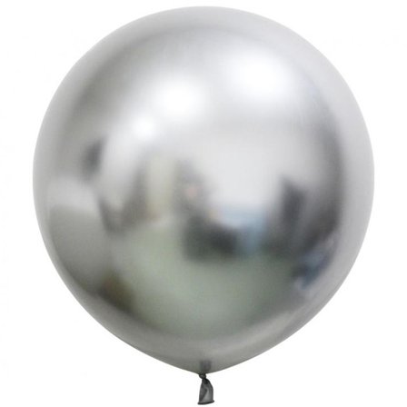 Jätteballong Rund Platinum 61cm Sølv