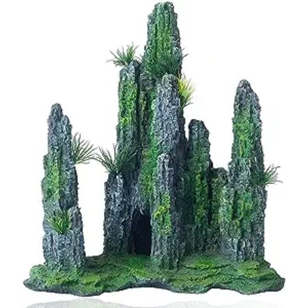 Akvarium Bjergudsigt Sten Ornament Træ Klippehule Landskab, Stor Akvarium Ornament Klippe Kunstig Fiskekum Dekoration