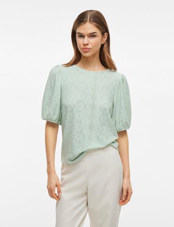 Vila Vikally O-Neck 2/4 Top - Noos - Green - M
