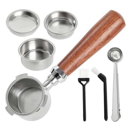 Portafilter 51mm med filterkurv 1/2/4 kop, 51mm portafilter rustfrit stål espresso filterkurv