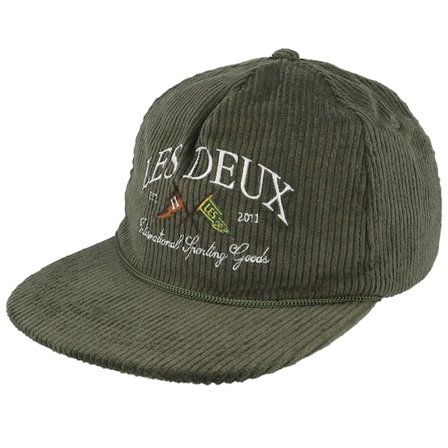 Les Deux - Ivy League Corduroy Cap Duffel Bag Strapback Snapback Green Cap - @ Hatstore