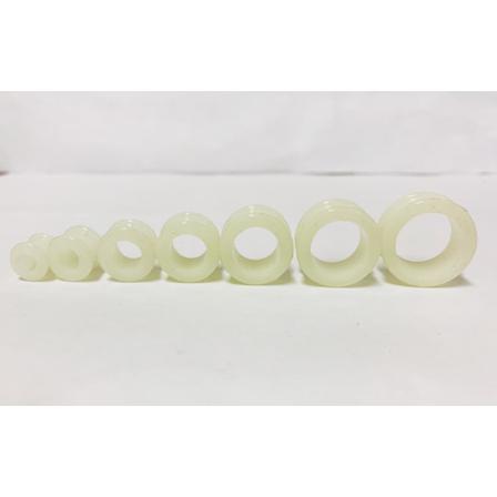 Silikon Tunnlar I Beige, 8mm-20mm, 7st, Lyser I Mörkret.