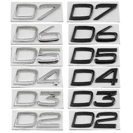 Bil Metall D2 D3 D4 D5 D6 D7 Bokstaver Logo Bagasjerom Emblem Merke Klistremerke For Volvo S40 S60 V40 V50 Xc40 Xc60 V70 V60 S90 C30 Xc90 S80
