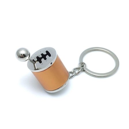 2 ST Gear Stick Knob Nyckelring Bilnyckelring GULD