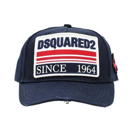 Dsquared2 1964 Logo Patch Baseball Cap Blå, Herre Huer Kasketter og Hatte, Størrelse: ONE Size