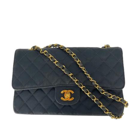 Chanel Vintage Pre-owned Medium Double Flap Tas , Zwart , Dames , Maat: ONE Size Vintage Tassen