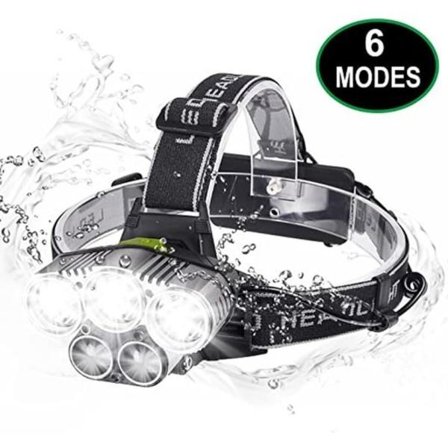 LED-strålkastare med sex lägen, USB-laddningsbara vattentäta strålkastare