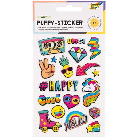 Folia Zachte 3D Stickers Happy 1 Vel