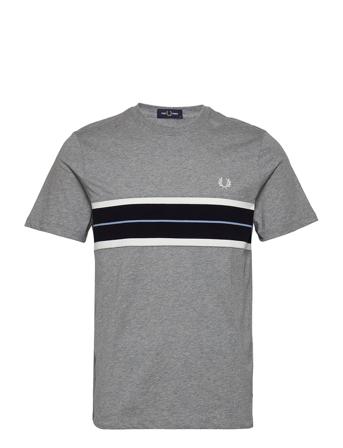 Tramline Panel Tee T-shirt Grå Fred Perry