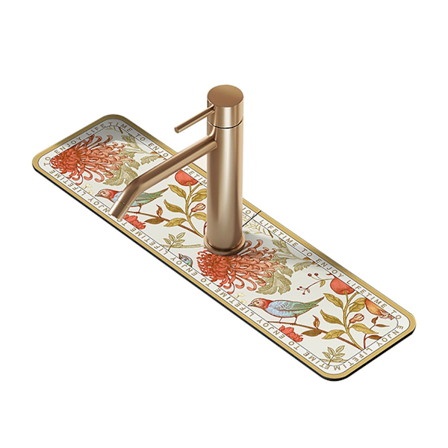 Køkkenarmatur Sprøjtbeskyttelsespude, Diatom Mud, Skridsikker, 38 x 13 cm