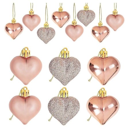 24 kpl Kultaiset sydänkoristeet Sydämenmuotoiset koristeet Puun riippuvat koristeet