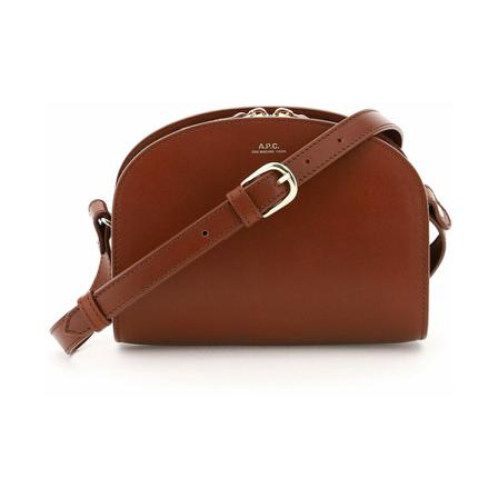 A.p.c., demi-lune mini crossbody bag Bruin, Dames, Maat:ONE Size,leer