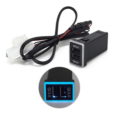 Hurtigopladende biloplader USB-adapter til smartphone GPS-oplader