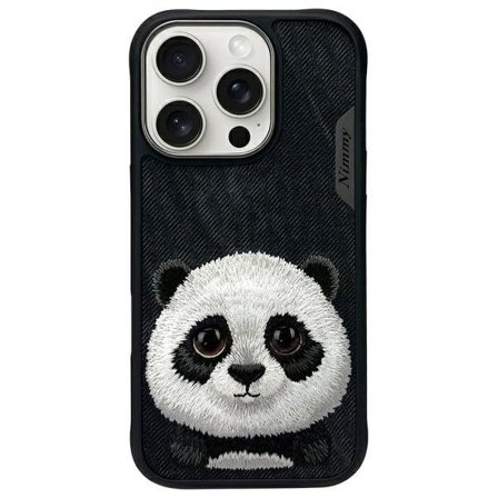Nimmy Big Eyed Pet 2.0 Panda-etui for iPhone 16 Pro Max - svart