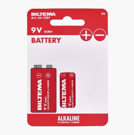 Biltema - 9 V / 6LR61 alkalisk batteri