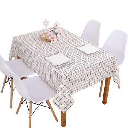 Rutiga bomullstyg duk, rutig stuga gingham Easy Care duk, 54” x72” fyrkantig, svart och vit