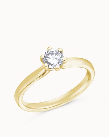 Solitairering Cleo 18K Gultguld Naturlig Diamant 0.50 Carat - Forlovelsesringe & Vielsesringe hos Vanbruun