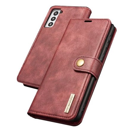DG.MING Samsung Galaxy S21 2-i-1 etui med pung - Rød