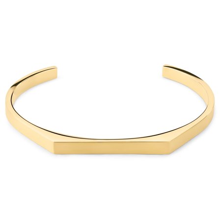 5 mm Matte Gold-Tone Adjustable Stainless Steel Angular Cuff Bracelet for Men - Cuff bracelets