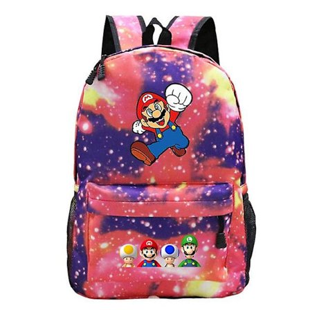 Super Mario Ryggsäck Pojkar Flickor Skola Ryggsäck Bokväska Resa Ryggsäckar Väskor Kvinnor Ryggsäck Män Laptop Ryggsäck Röd