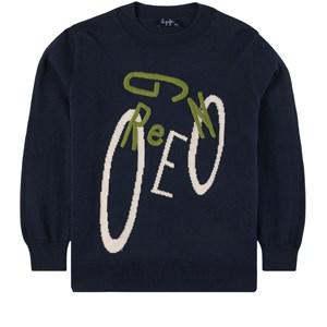 Il Gufo Blue Graphic Print Sweater 10 Years - Jumpers and knitwear - 10 years - Navy