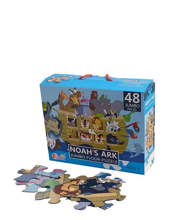 Gulvpuslespil "Noahs Ark", Jumbo - 48 Brikker Toys Puzzles And Games Puzzles Classic Puzzles Multi/mønstret Magni Toys