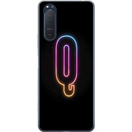 Kompatibelt Mobilskal till Sony Sony Xperia 5 II Minimalistisk neonbokstav Q i lysande färger mot mörk bakgrund