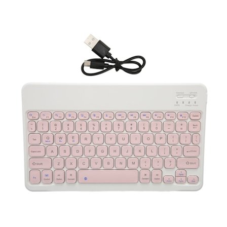 10 tum Trådlöst Bluetooth-tangentbord Ultratunt Stabil Anslutning Tyst Vattentätt Tablett Laptop-tangentbord Rosa