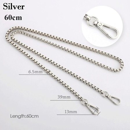 Olkalaukun hihna Käsilaukun kahvat SILVER 60cm