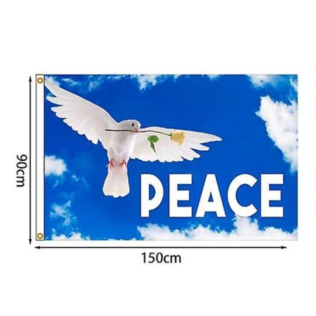 Fredsflagga, Fredsduva Världsfredssymbol Flagga För Uteplats Gräsmatta Hem Utomhusdekor